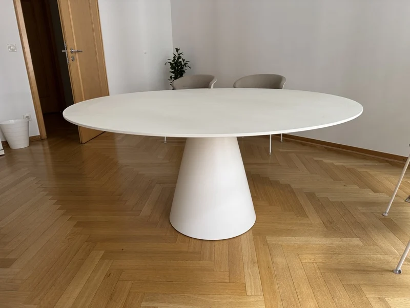 Esstisch rund weiß, runder Esstisch weiß, Tisch weiß, Durchmesser 129 cm
