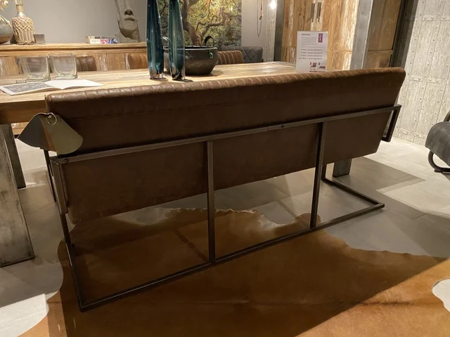 Sitzbank cognac, Bank cognac, Sitzbank in vier Farben, Breite 155 cm