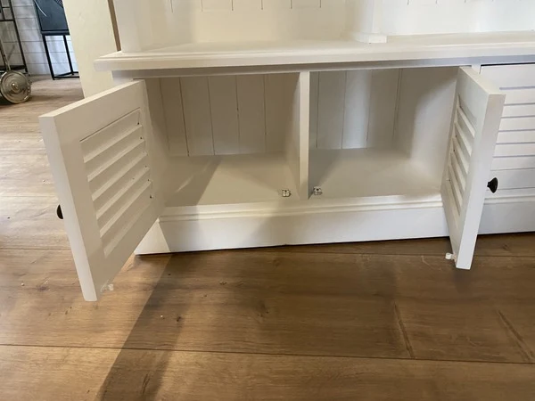 Garderobe weiß Landhausstil, Garderobenschrank weiß Landhaus, Wandgarderobe weiß, Breite 130 cm