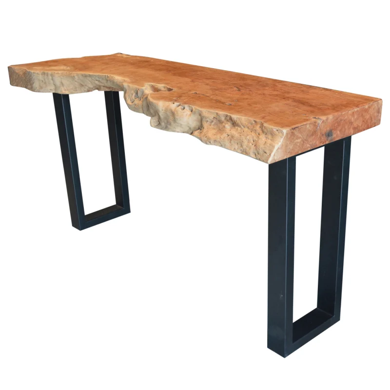 Konsole Massivholz, Wandtisch Metall-Gestell, Breite 170 cm