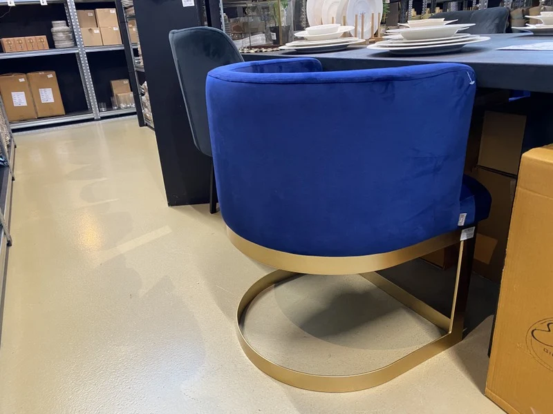 Stuhl blau-Gold, Stuhl mit Armlehne blau (Ausverkauft)