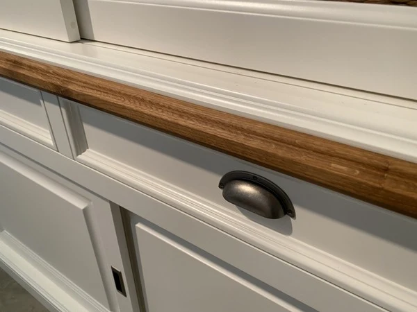 Vitrine weiß Landhaus, Geschirrschrank weiß Landhausstil, Breite 215 cm