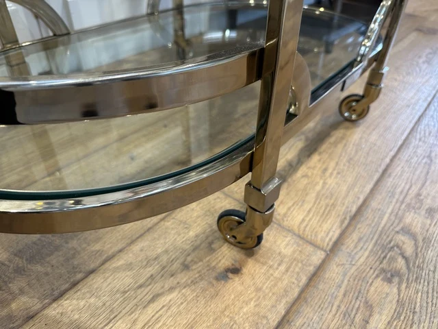 Servierwagen Gold, Rollwagen Gold, Trolley Gold, Breite 84 cm