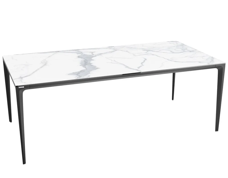 Tisch weiß-grau Tischplatte Keramik, Esstisch Keramik Tischplatte, Breite 200 cm