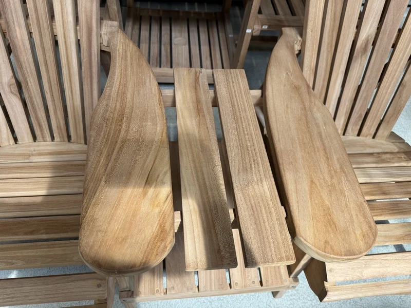 Gartensessel Teak 2er Set, Gartensessel Adirondack Holz massiv