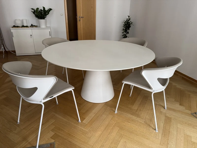 Tisch rund weiß, runder Esstisch weiß, Tisch weiß, Durchmesser 159 cm