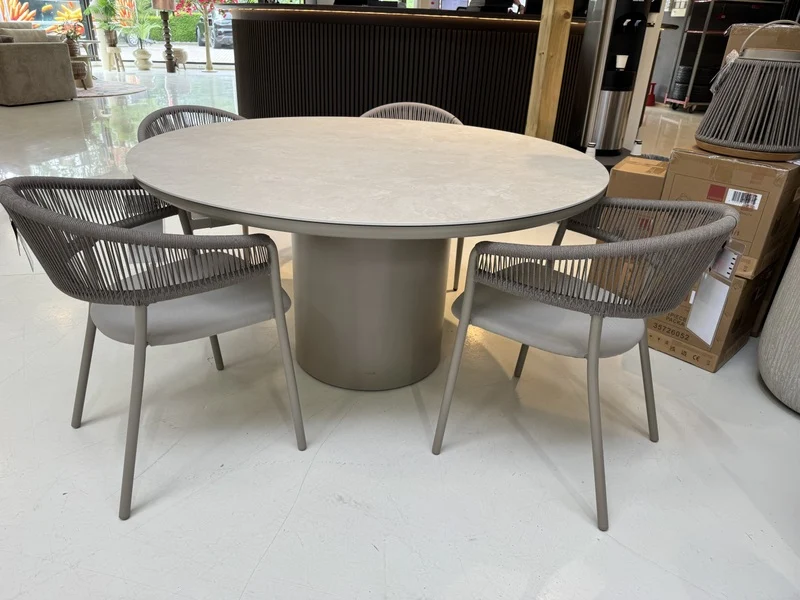 Gartenstuhl taupe, Gartenstuhl Textil-Metall