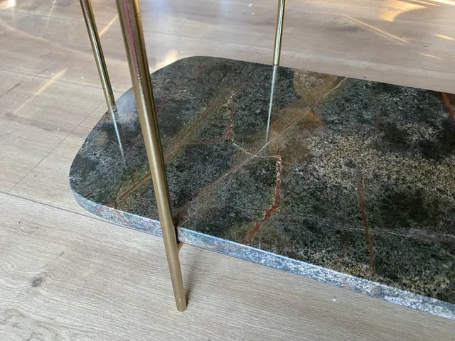 Ovale Konsole, Konsole Gold, Konsolentisch Gold, Wandtisch Gold, Breite 103 cm
