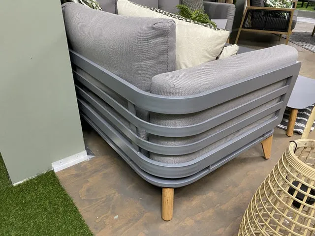 Gartenlounge grau, Gartensofa Breite 280 cm