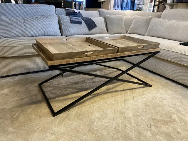 Tablet Couchtisch, Couchtisch Landhausstil, Maße 120x60 cm