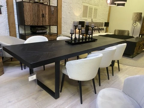 Esstisch schwarz, Tisch schwarz, Länge 300 cm
