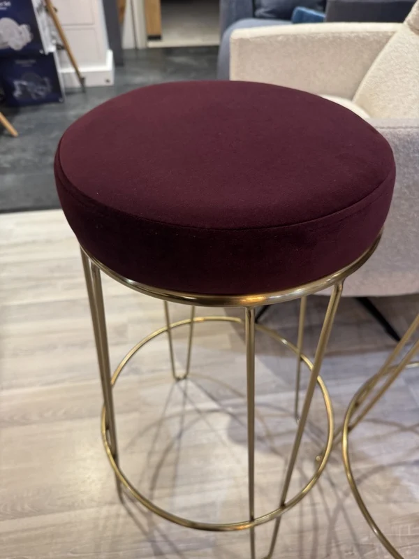 Barhocker Gold-Bordeaux, Barhocker 2 Stück, Sitzhöhe 70 cm