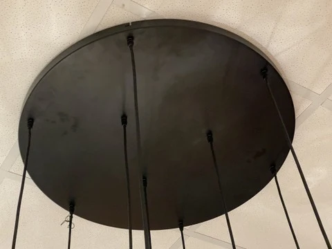 Hängelampe schwarz-Gold, Pendelleuchte schwarz Gold, Hängeleuchte Gold, Breite 83 cm