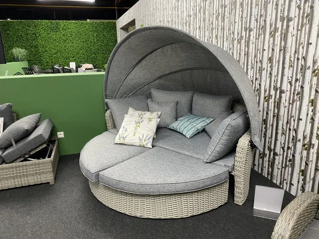 Lounge Kugel, Lounge Garten-Bett grau, Lounge rund (AUSVERKAUFT)