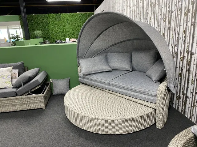 Lounge Kugel, Lounge Garten-Bett grau, Lounge rund (AUSVERKAUFT)