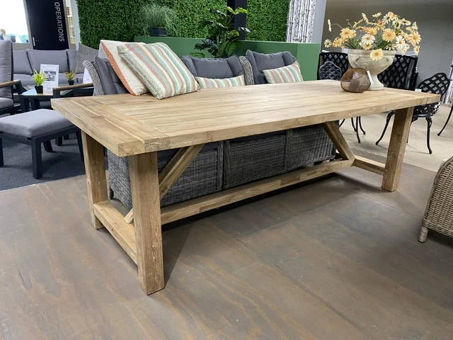 Esstisch Teak, Gartentisch Holz massiv, Länge 240 cm