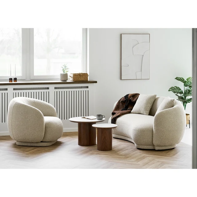Sofa und Sessel Farbe Sand, 2er Set Sofa Sand, Sessel Sand