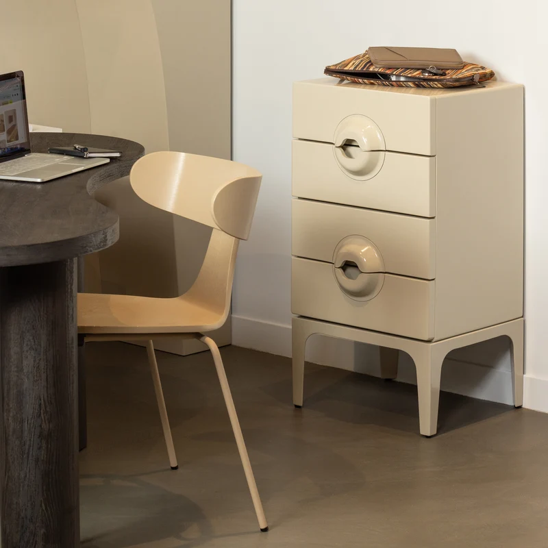 Merge kommode 4 schubladen holz greige
