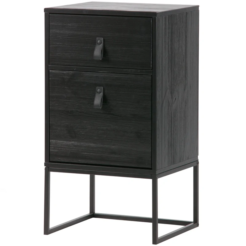 Zola nachtschrank mit schublad und tür schwarz