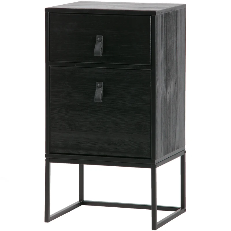 Zola nachtschrank mit schublad und tür schwarz