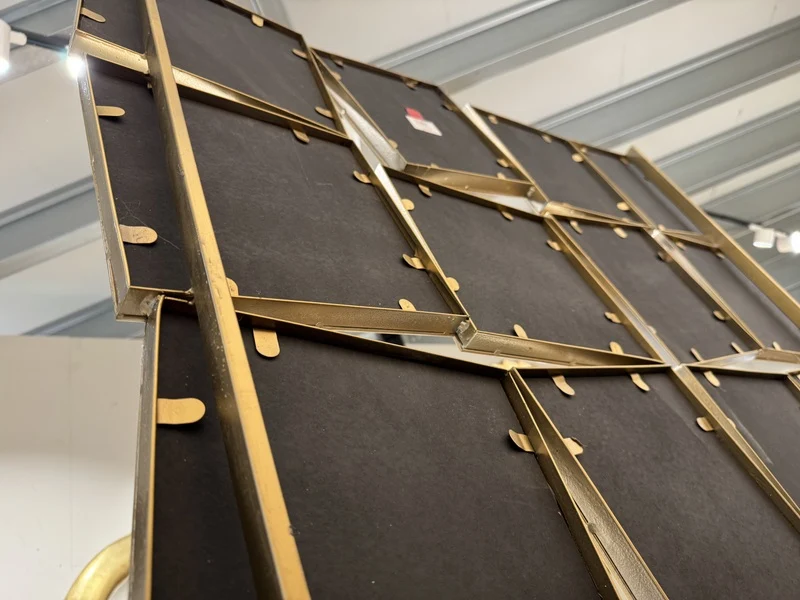 Wandspiegel Gold Metall-Rahmen, Spiegel Antikgold, Höhe 252 cm