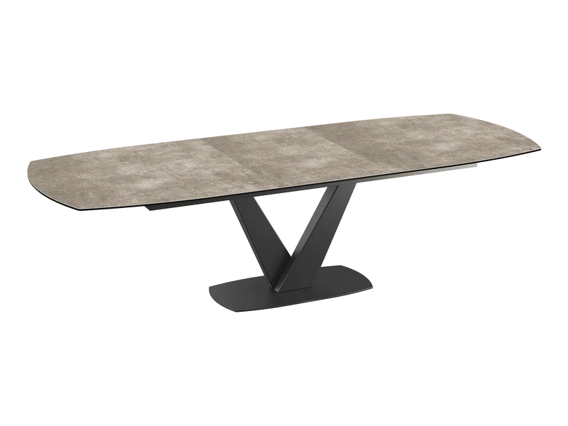Esstisch grau Keramik-Tischplatte, Esstisch ausziehbare Tischplatte, Tisch Keramik grau, Tisch ausziehbar Tischplatte grau, Breite 200-260 cm