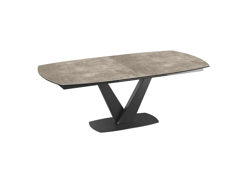 Esstisch grau Keramik-Tischplatte, Esstisch ausziehbare Tischplatte, Tisch Keramik grau, Tisch ausziehbar Tischplatte grau, Breite 200-260 cm