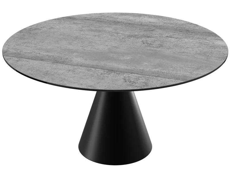 Esstisch rund Keramik-Tischplatte rund, runder Tisch Keramik Tischplatte, Tisch grau rund, Durchmesser 150 cm