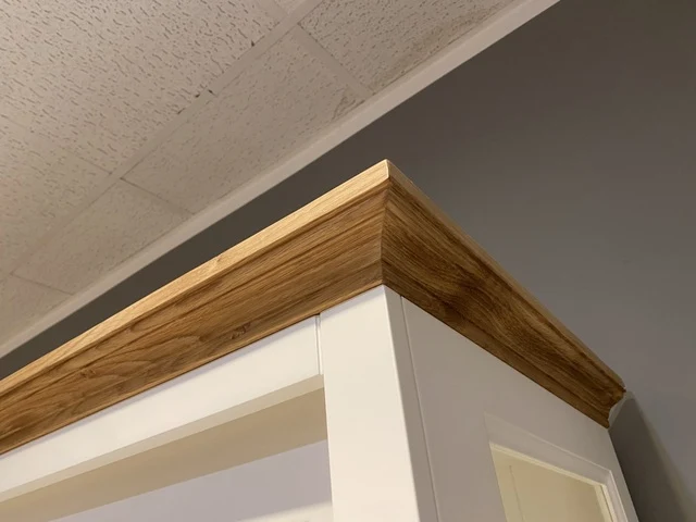 Vitrine weiß Landhaus, Geschirrschrank weiß Landhausstil, Breite 180 cm