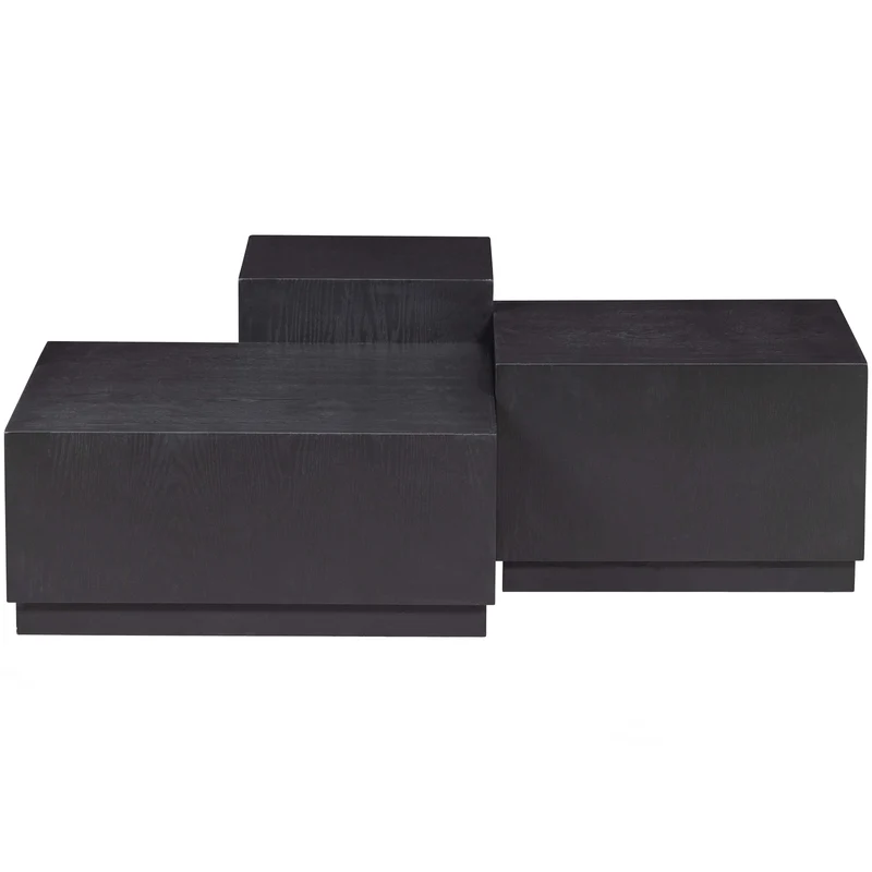3er set - Pim holz beistelltisch schwarz