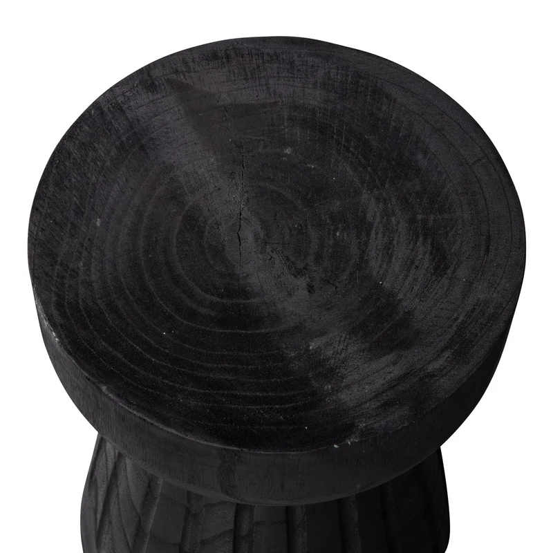 Borre hocker holz schwarz 40xø28 cm