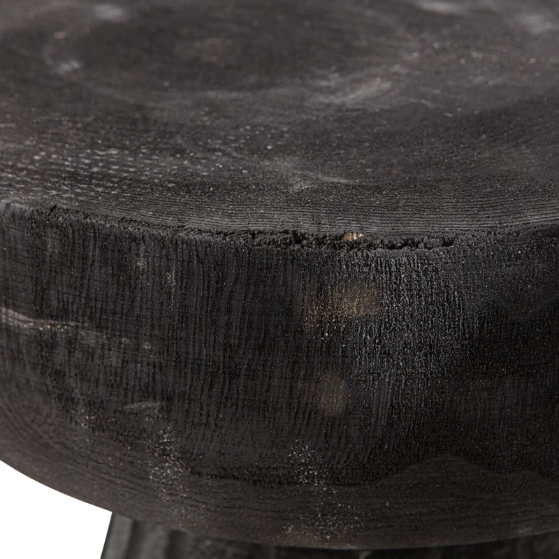 Borre hocker holz schwarz 40xø28 cm