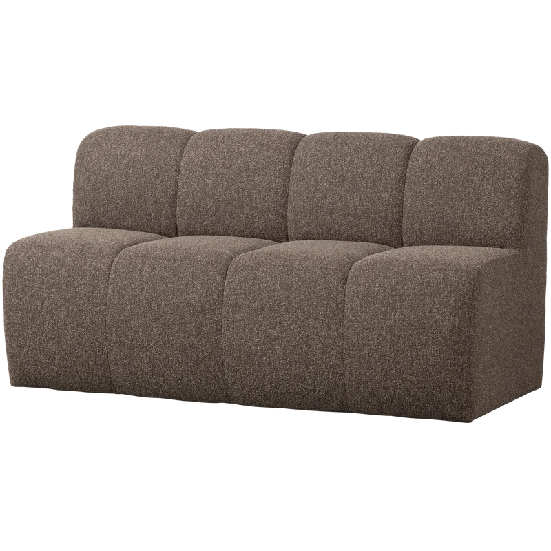 Mojo essbank 164 cm mit rückenlehne bouclé braun melange