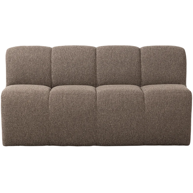 Mojo essbank 164 cm mit rückenlehne bouclé braun melange