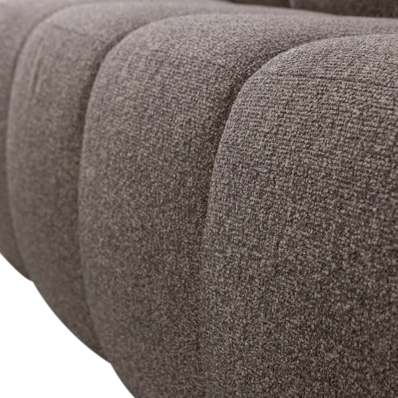 Mojo essbank 164 cm mit rückenlehne bouclé braun melange