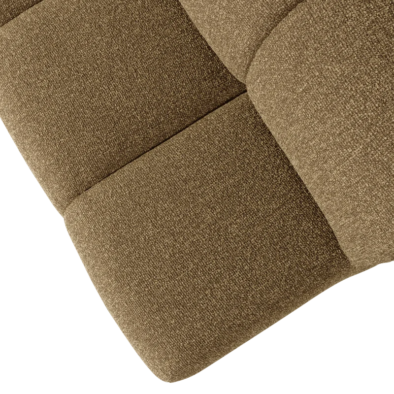 Mojo essbank 164 cm mit rückenlehne bouclé gelbbraun melange