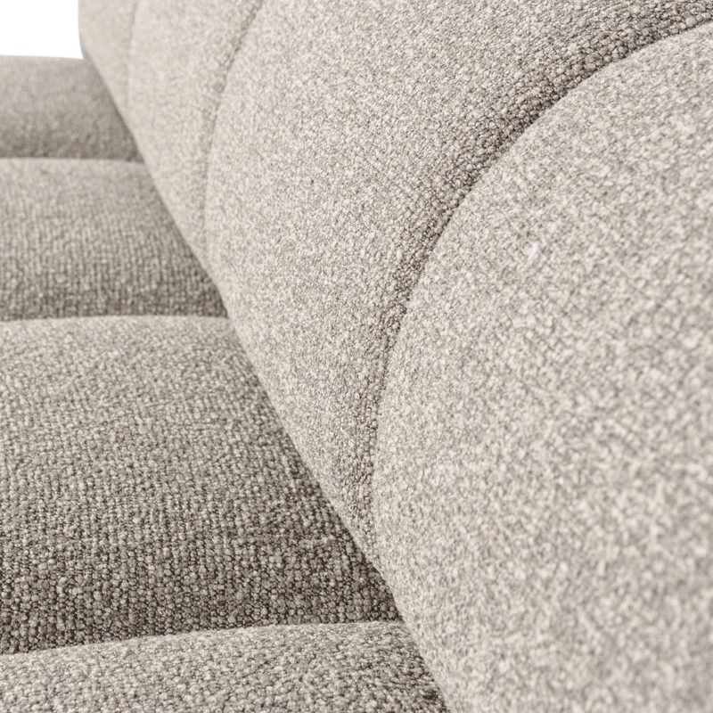 Mojo essbank 164 cm mit rückenlehne bouclé beige melange