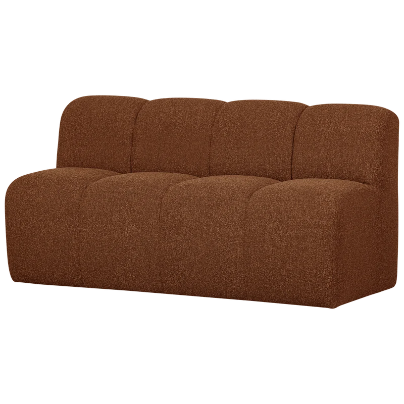 Mojo essbank 164 cm mit rückenlehne bouclé rostbraun meliert