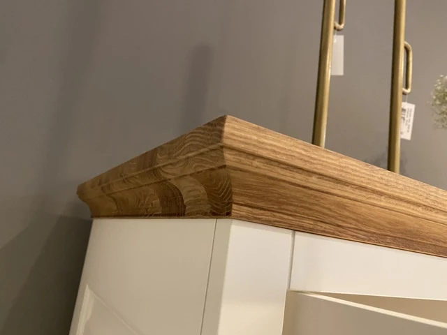 Higboard weiß Landhaus, Schrank weiß Landhaus, Geschirrschrank weiß Landhausstil, Höhe 154 cm