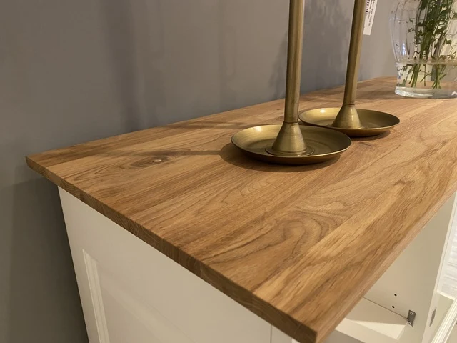 Higboard weiß Landhaus, Schrank weiß Landhaus, Geschirrschrank weiß Landhausstil, Höhe 154 cm