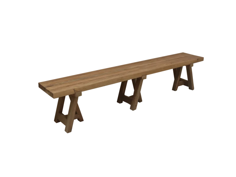 Sitzbank Teakholz, Bank Holz Teak, Massivholz Sitzbank, Breite 300 cm