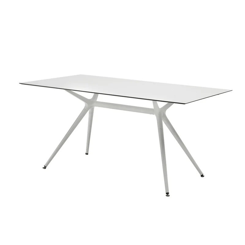 Tisch weiß, Esstisch weiß Metall Gestell, Tisch rechteckig weiß, Breite 180 cm