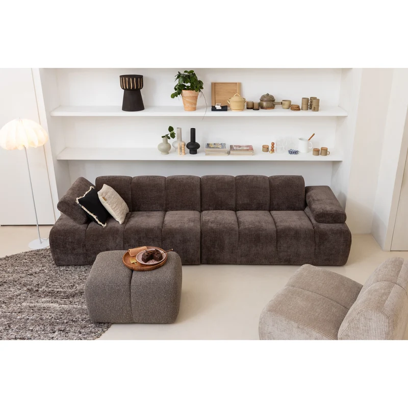 Mojo hocker 45x84x64 cm bouclé braun melange