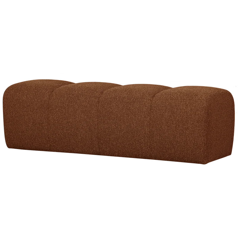 Mojo essbank 164 cm bouclé rostbraun meliert