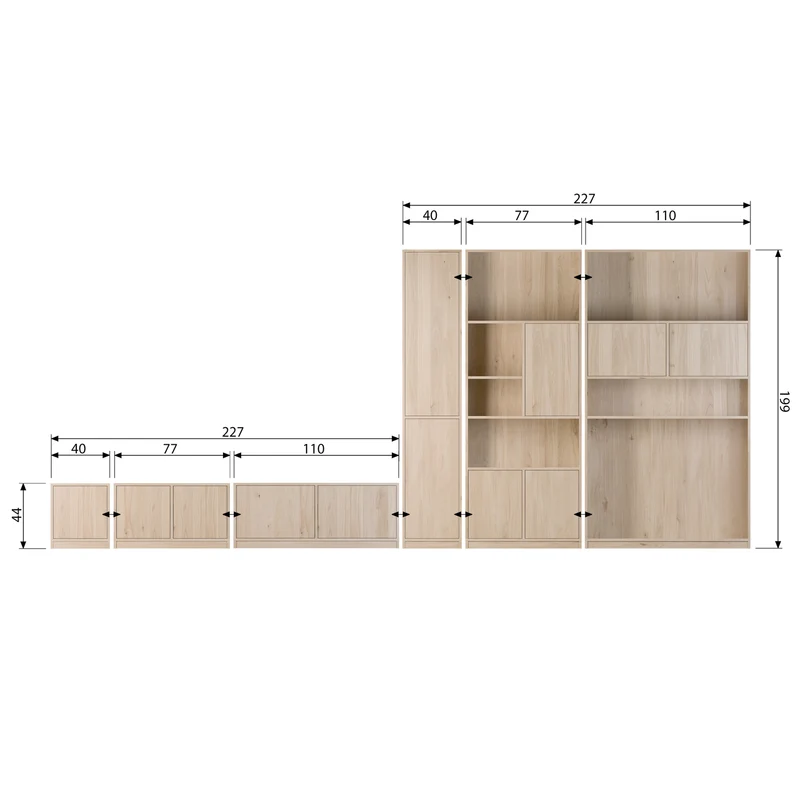 Modulair obenschrank 110 cm eiche naturel matt