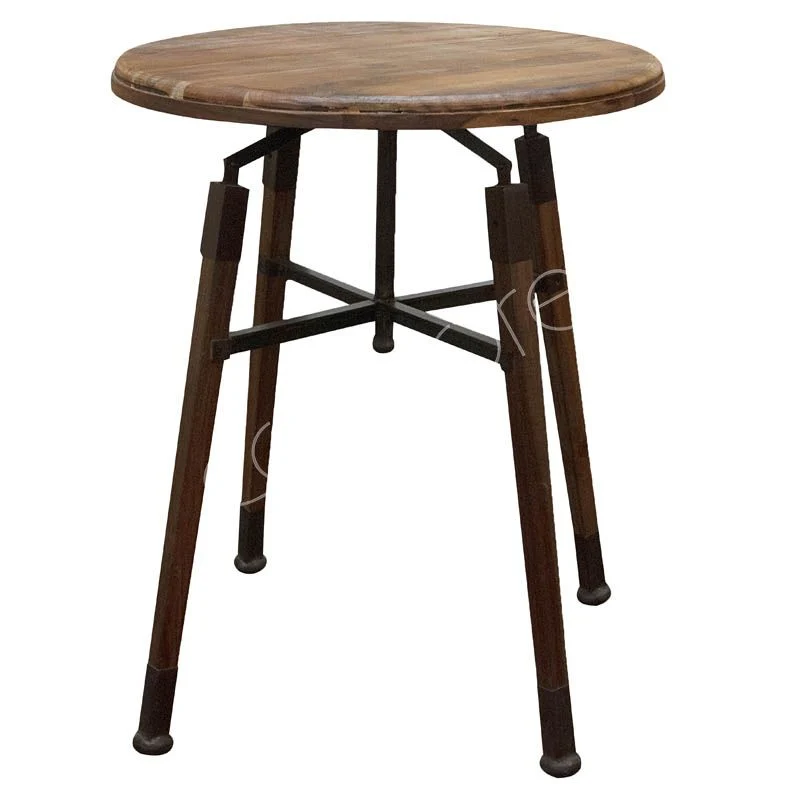 Runder Bartisch Holz, Bartisch Industriedesign, Höhe 100 cm