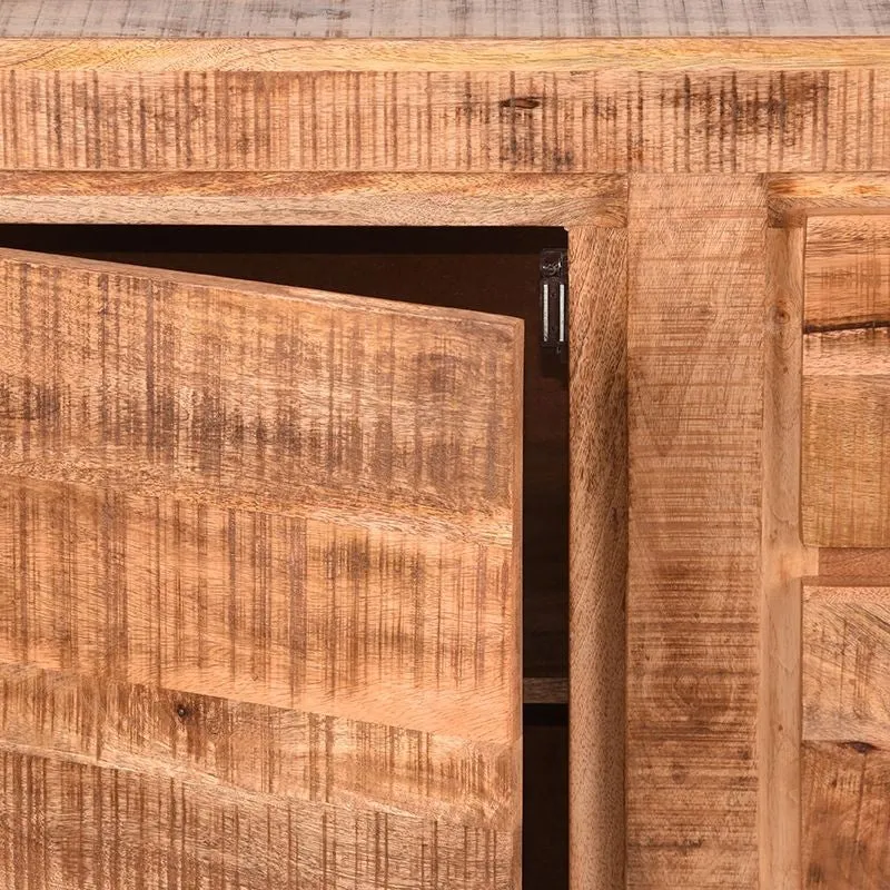 Sideboard Naturholz braun, Anrichte braun Naturholz, Kommode braun-schwarz, Breite 190 cm