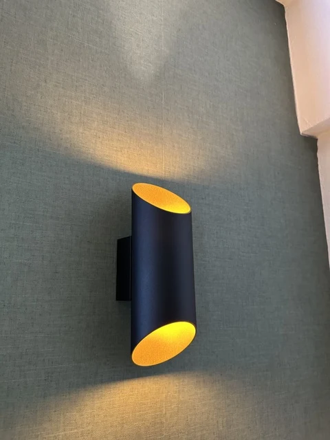 Wandlampe schwarz-Gold, Wandleuchte Gold-schwarz, Höhe 30 cm