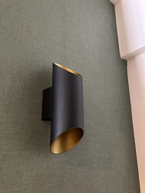 Wandlampe schwarz-Gold, Wandleuchte Gold-schwarz, Höhe 30 cm