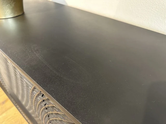 Sideboard schwarz, Anrichte schwarz, Breite 185 cm